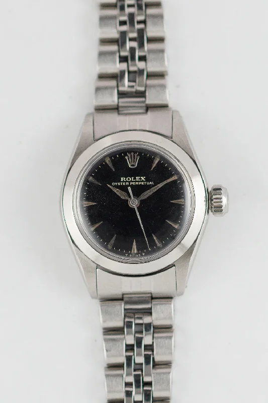 ROLEX OYSTER PERPETUAL Ref.6623 Glossy Black Gilt Dial