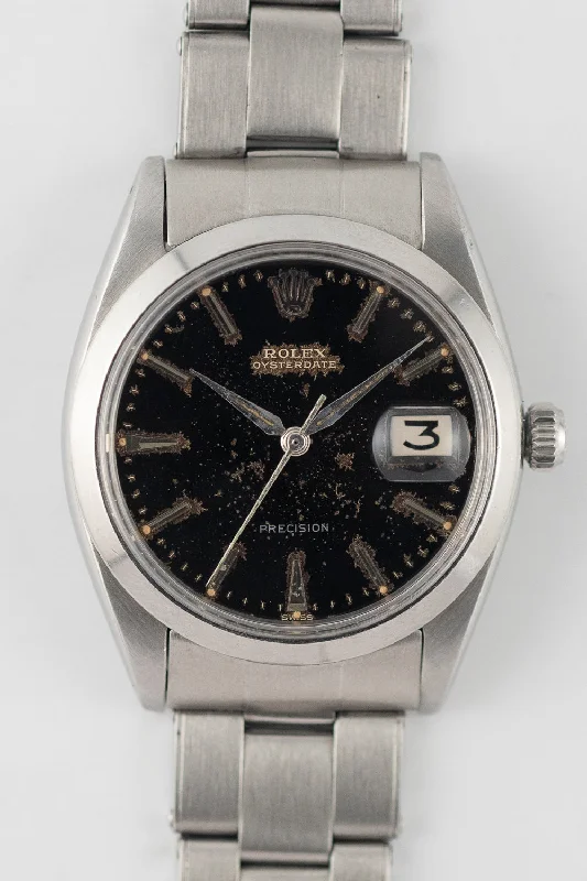 ROLEX OYSTERDATE Ref.6694 Black Gilt Dial