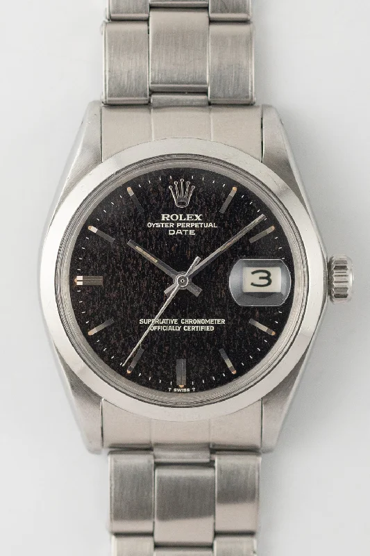 ROLEX OYSTER PERPETUAL DATE Ref.1500 Black Gilt Patina Dial