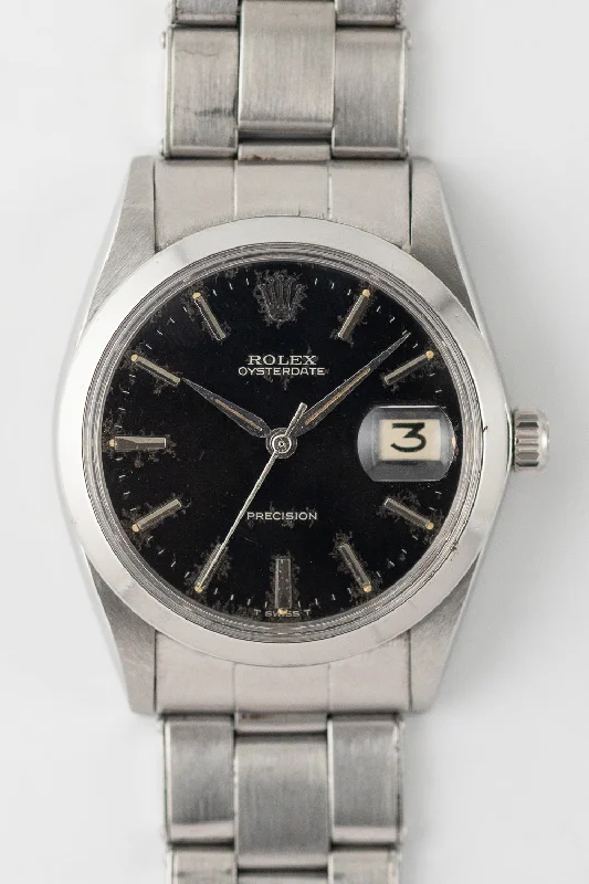 ROLEX OYSTERDATE Ref.6694 Black Gilt Dial