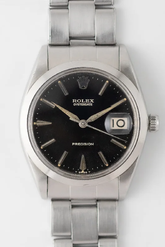 ROLEX OYSTERDATE Ref.6694 Black Gilt Dial