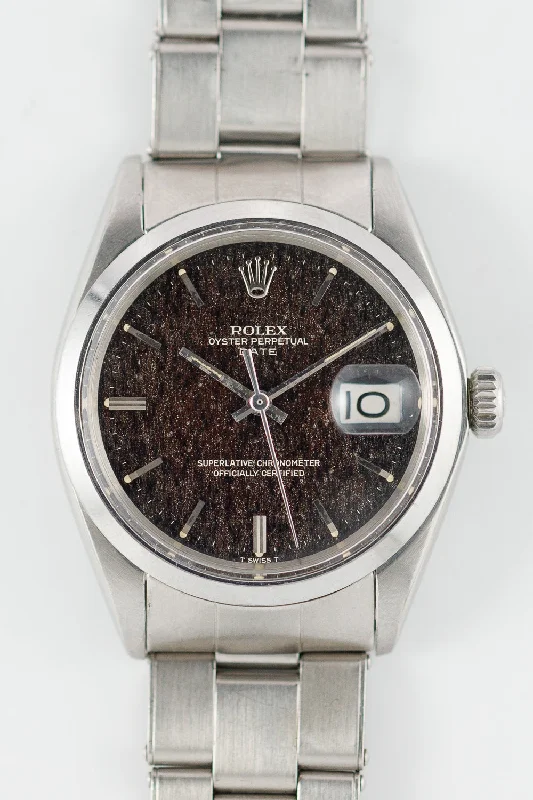 ROLEX OYSTER PERPETUAL DATE Ref.1500 Black Gilt Patina Dial