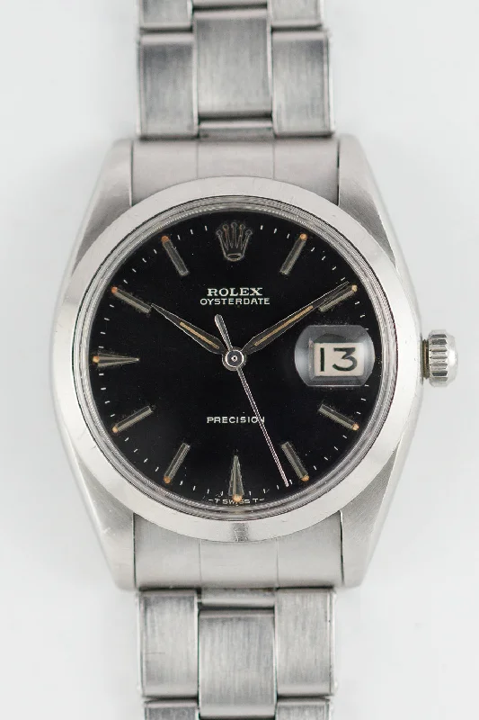 ROLEX OYSTERDATE Ref6694 Black Gilt Dial