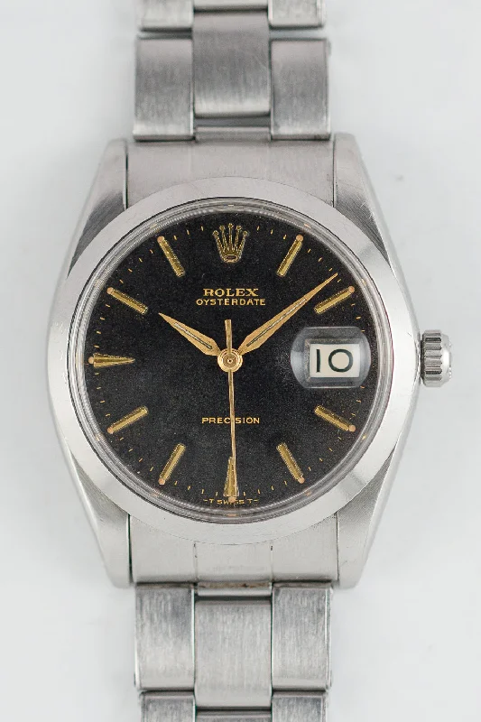 ROLEX OYSTERDATE Re.6694 Black Gilt Dial