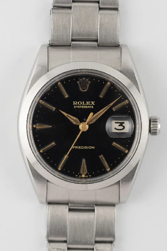 ROLEX OYSTERDATE Re.6694 Black Gilt Dial