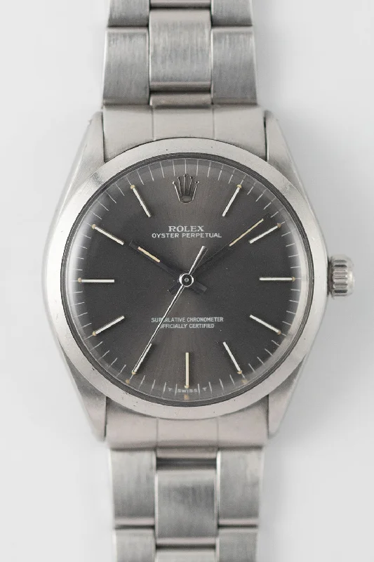 ROLEX OYSTER PERPETUAL Ref.1002 Gray Dial Long Minute