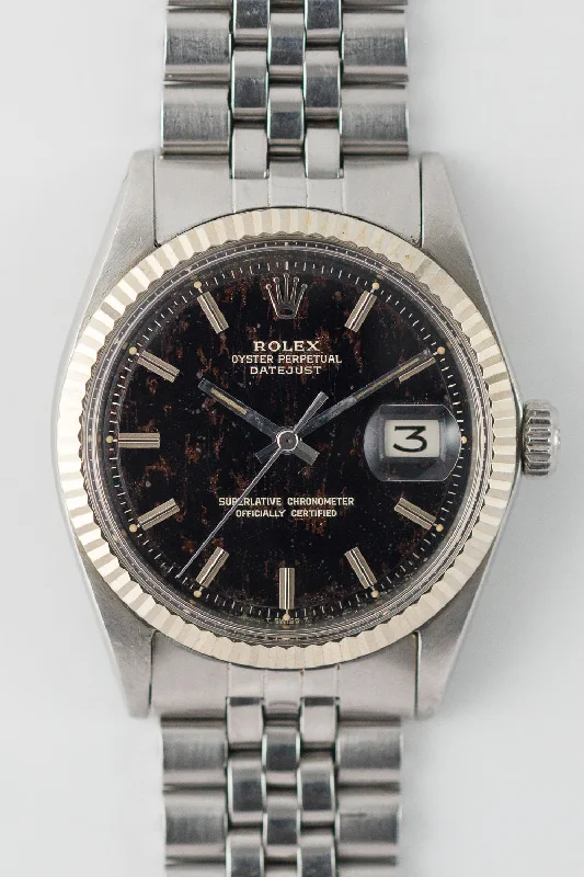 ROLEX DATEJUST Ref.1601 Black Gilt Patina Dial