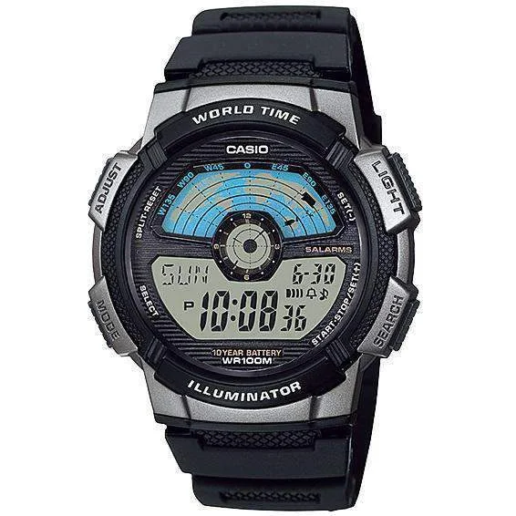 Casio AE-1100W-1A Black Resin Strap Watch For Men