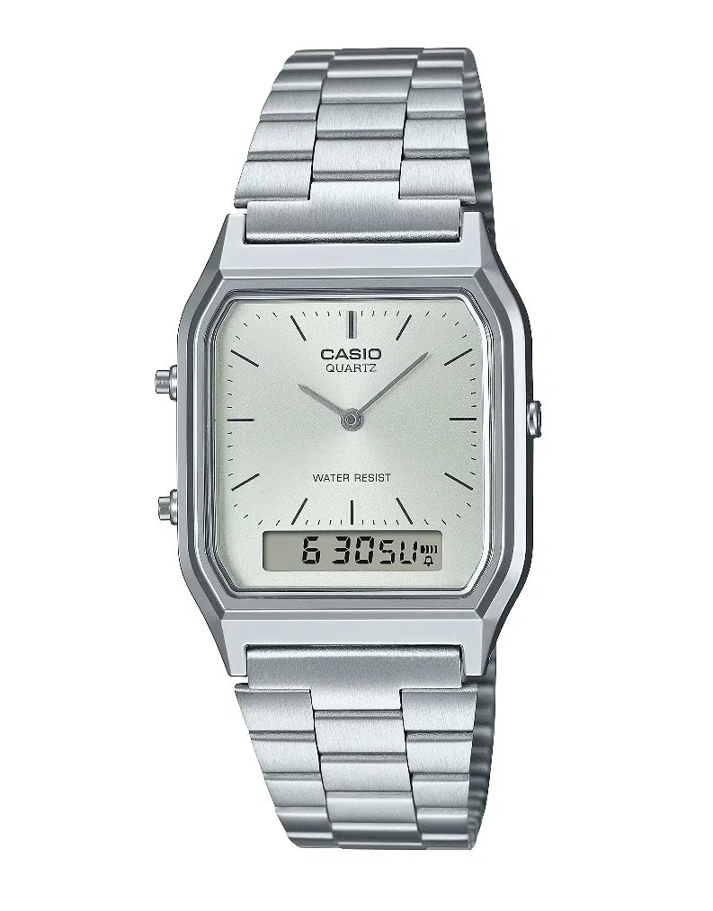 Casio AQ-230A-7AMQYDF Digital Analog Stainless Steel Strap Watch