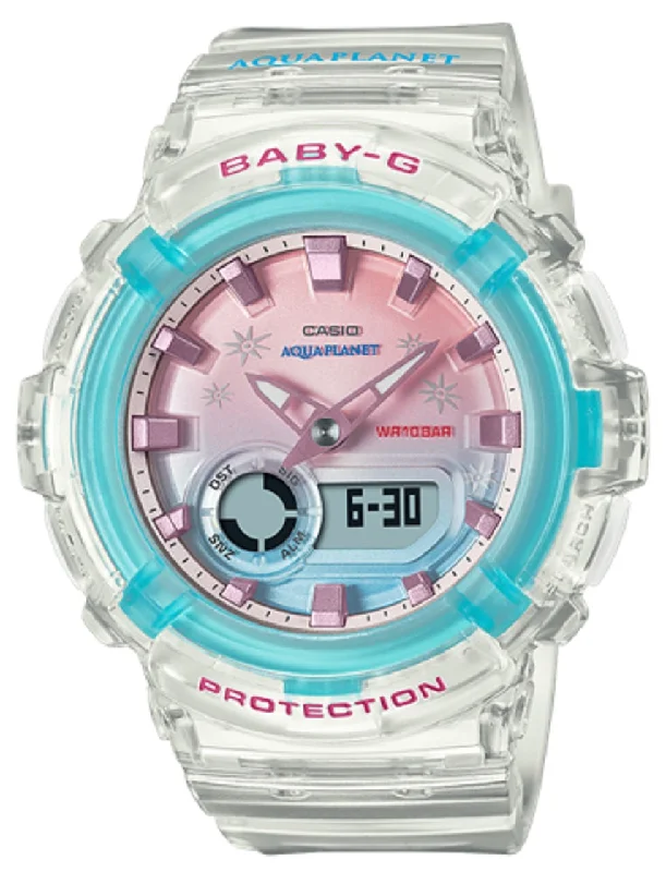 Casio Baby-g BGA-280AP-7A Digital Analog Rubber Strap Watch For Women