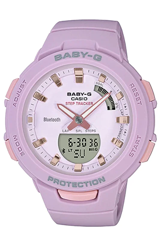 Casio Baby-g BSA-B100-4A2 Bluetooth Digital Analog Rubber Strap Watch For Women