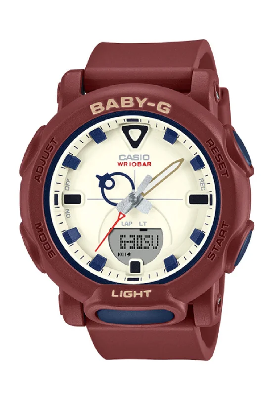 Casio BGA-310RP-4A Digital Analog Rubber Strap Watch for Women