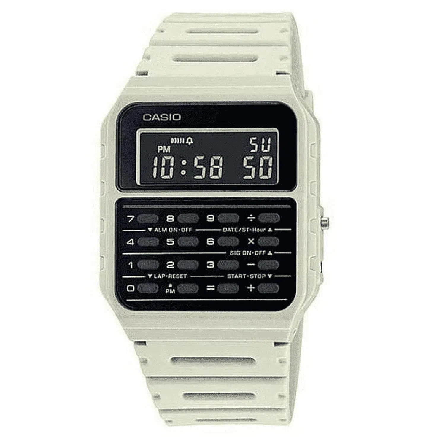 Casio CA-53WF-8B White Calculator Resin Watch for Men and Women