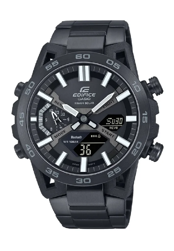 Casio Edifice ECB-2000DC-1B Digital Analog Stainless Steel Strap Solar Watch For Men