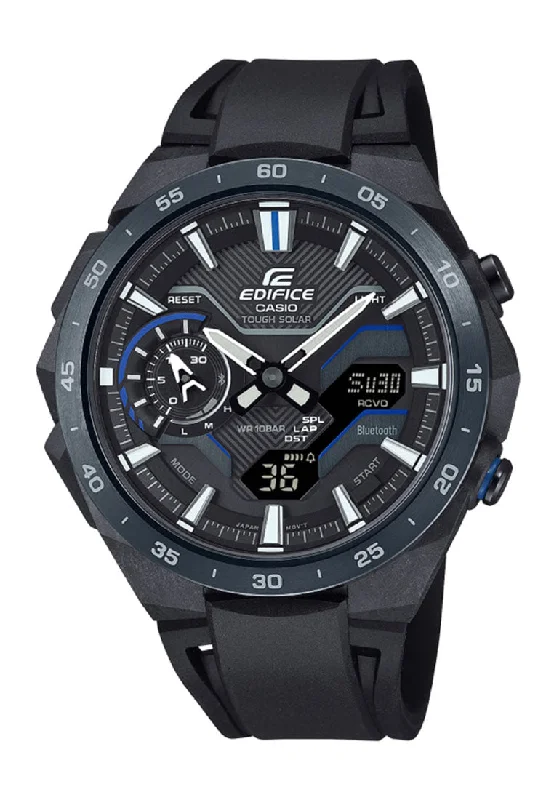 Casio Edifice ECB-2200PB-1A Digital Analog Rubber Strap Solar Watch For Men