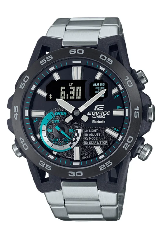 Casio Edifice ECB-40DB-1A Chronograph Bluetooth Stainless Steel Watch For Men