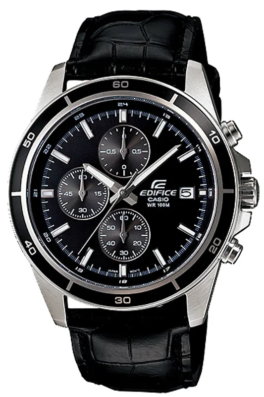 Casio Edifice EFR-526L-1A Chronograph Leather Strap Watch For Men