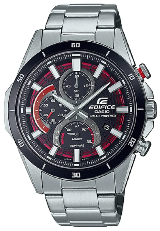 Casio Edifice EFS-S610DB-1A Solar Chronograph Stainless Steel Strap Watch For Men