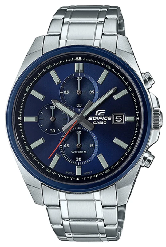 Casio Edifice EFV-610DB-2A Chronograph Stainless Steel Strap Watch For Men