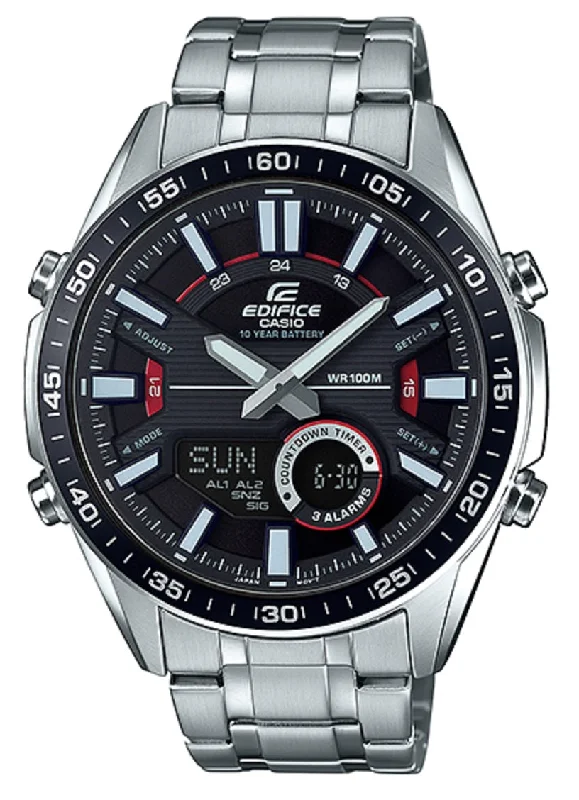 Casio Edifice EFV-C100D-1A Digital Analog Stainless Steel Strap Watch For Men