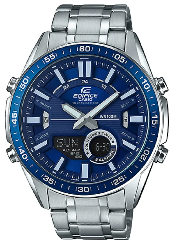 Casio Edifice EFV-C100D-2A Digital Analog Stainless Steel Strap Watch For Men