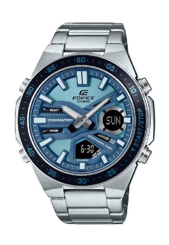 Casio Edifice EFV-C110D-2B Digital Analog Stainless Steel Strap Watch for Men