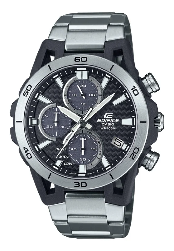 Casio Edifice EQS-960D-1A Chronograph Stainless Steel Strap Solar Watch for Men