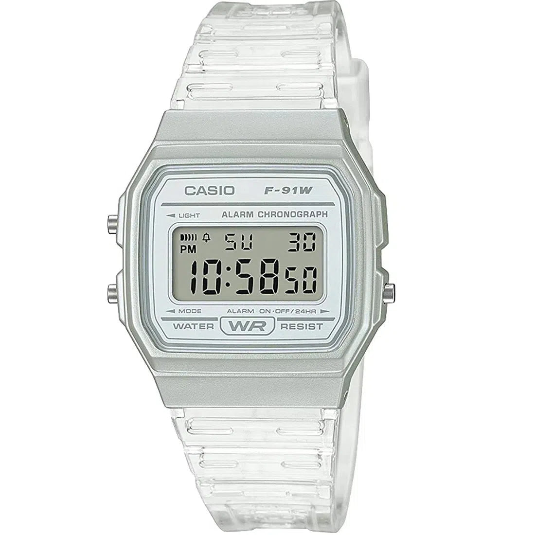 Casio F-91WS-7DF Resin Transparent Strap Watch for Women