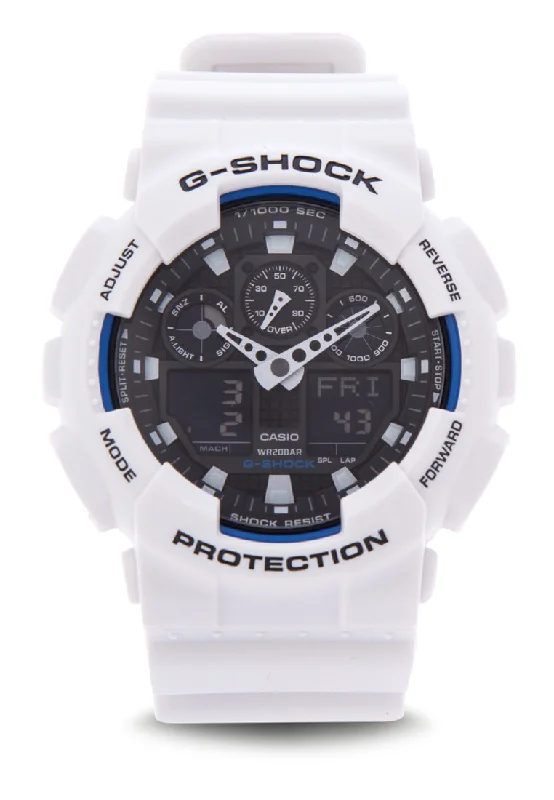 Casio G-shock GA-100B-7ADR Digital Analog Rubber Strap Watch For Men