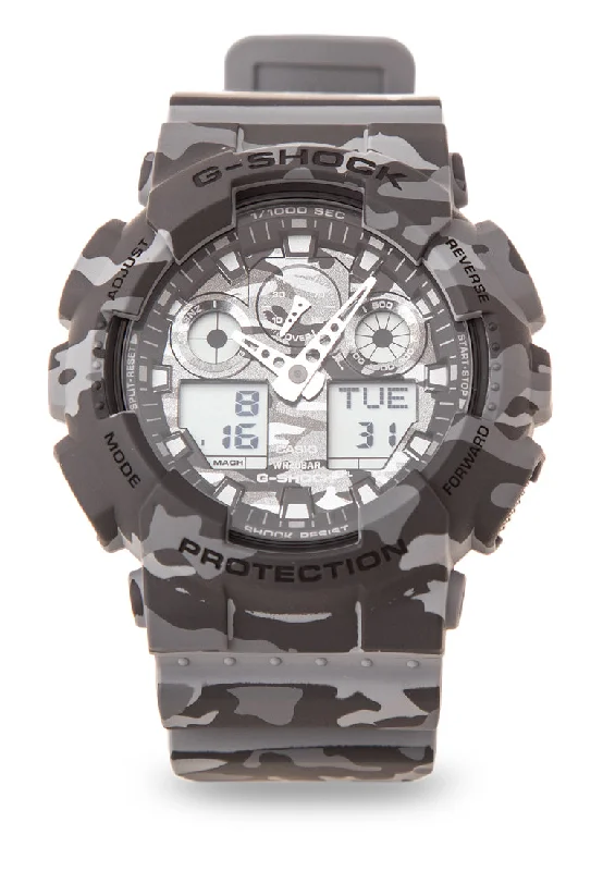 Casio G-shock GA-100CM-8A Digital Analog Rubber Strap Watch For Men