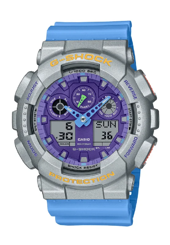 Casio G-shock GA-100EU-8A2 Euphoria Series Digital Analog Rubber Strap Watch for Men