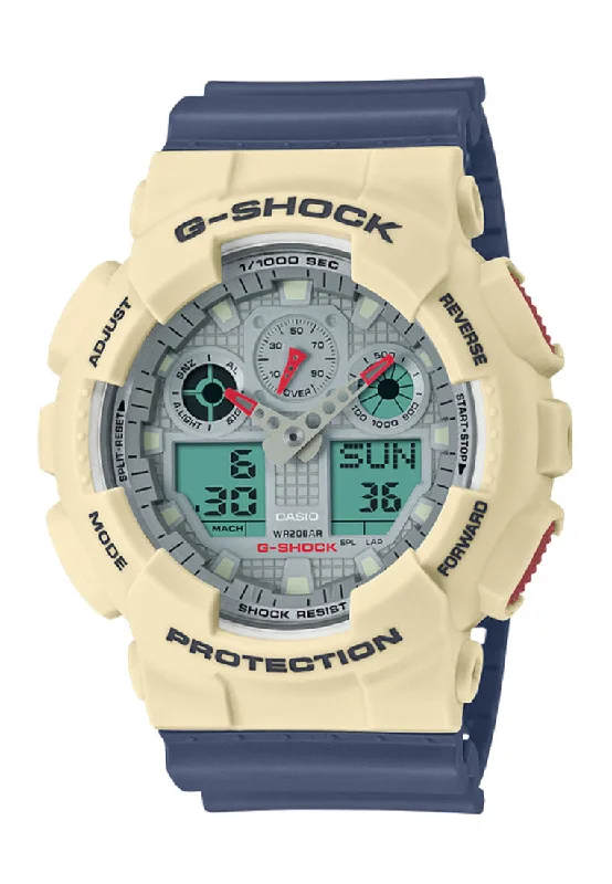 Casio G-shock GA-100PC-7A2 Digital Analog Rubber Strap Watch For Men