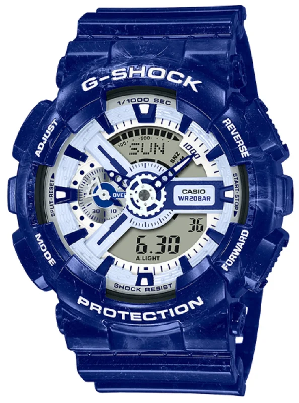 Casio G-shock GA-110BWP-2A Digital Analog Rubber Strap Watch For Men