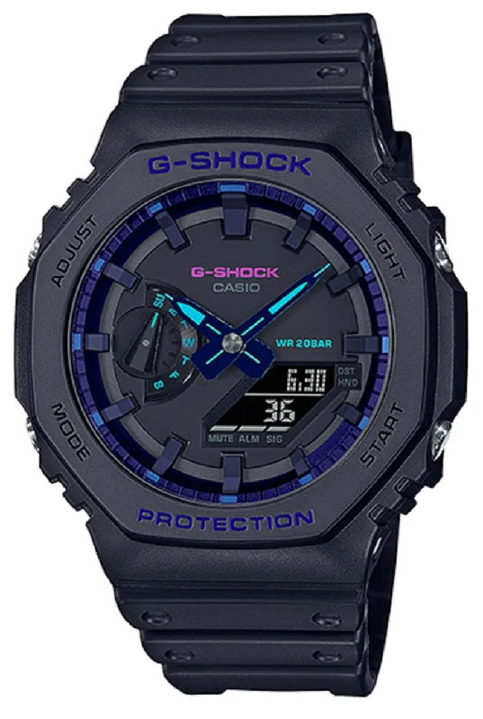 Casio G-shock GA-2100VB-1A Digital Analog Rubber Strap Watch For Men