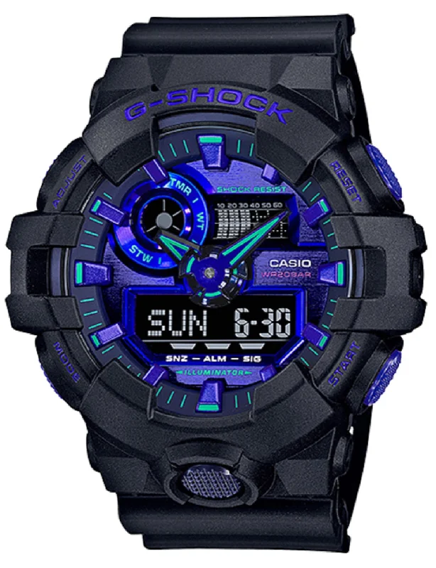 Casio G-shock GA-700VB-1A Digital Analog Rubber Strap Watch For Men