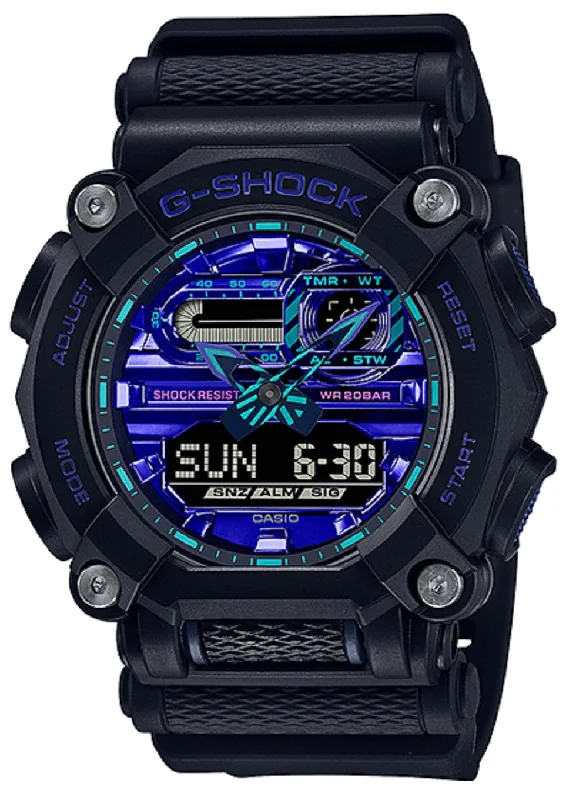 Casio G-shock GA-900VB-1A Digital Analog Rubber Strap Watch For Men