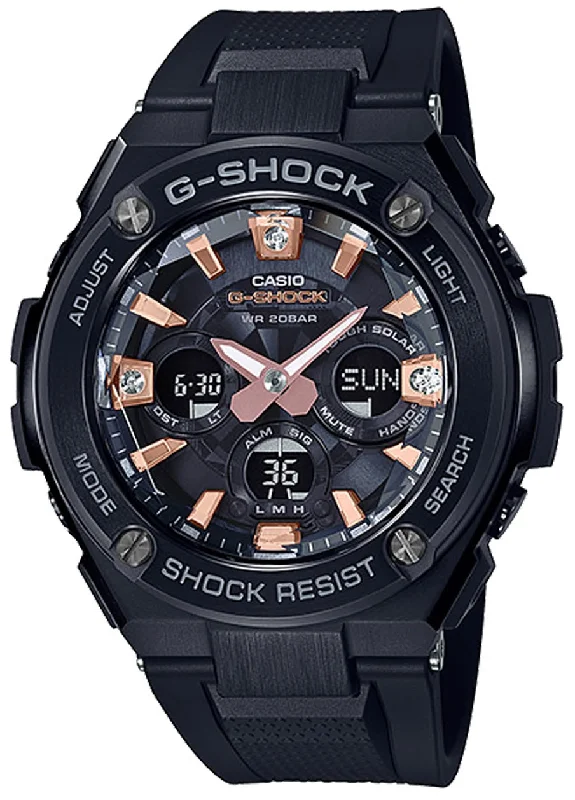 Casio G-shock GST-S310BDD-1A Solar Digital Analog Rubber Strap Watch for Men