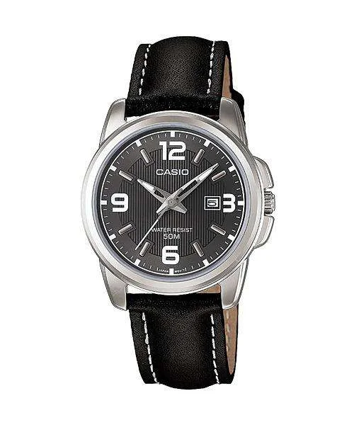 Casio LTP-1314L-8AVDF Black Leather Strap Watch for Women