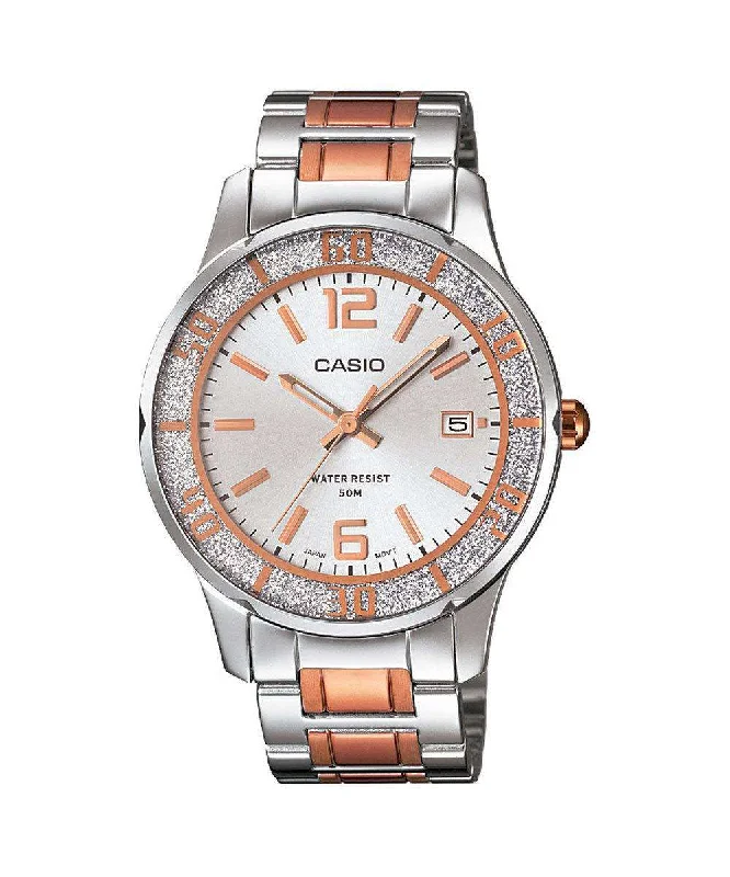 Casio LTP-1359RG-7AVDF Two Tone Stainless Steel Strap Watch for Women