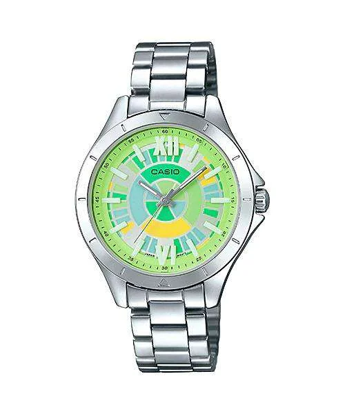 Casio LTP-E129D-3A Silver Stainless Steel Strap Watch for Women