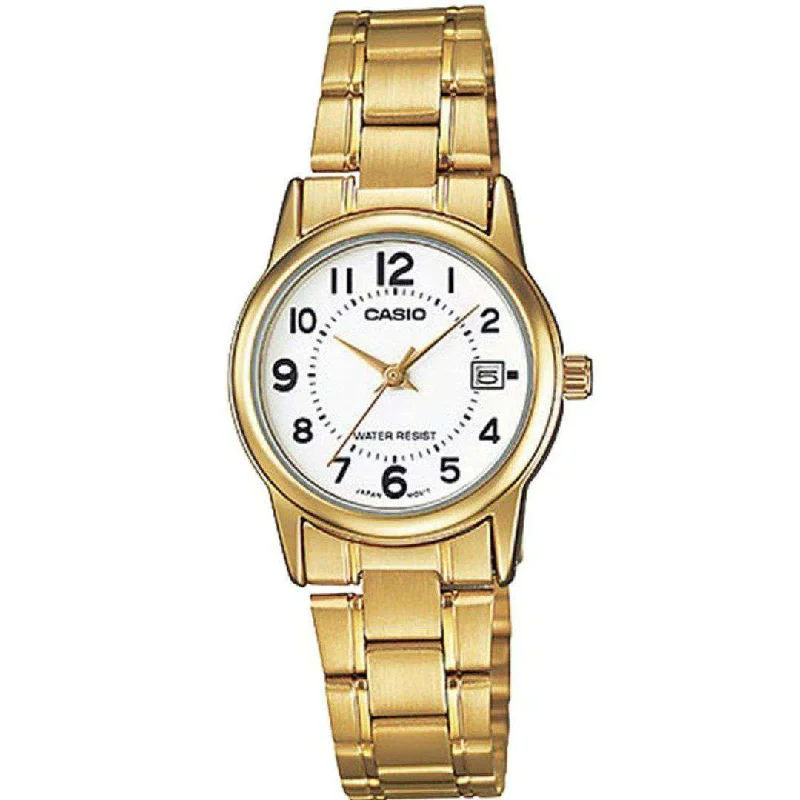 Casio LTP-V002G-7B Gold Stainless Steel Strap Watch for Women