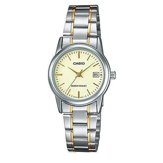 Casio LTP-V002SG-9A Two Tone Stainless Steel Strap Watch for Women