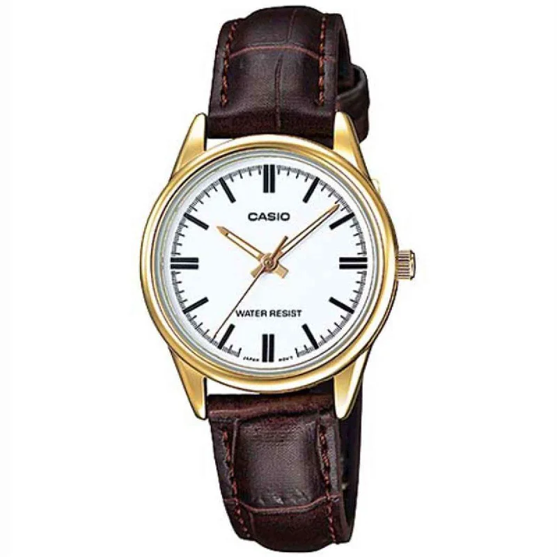 Casio LTP-V005GL-7A Brown Leather Strap Watch for Women