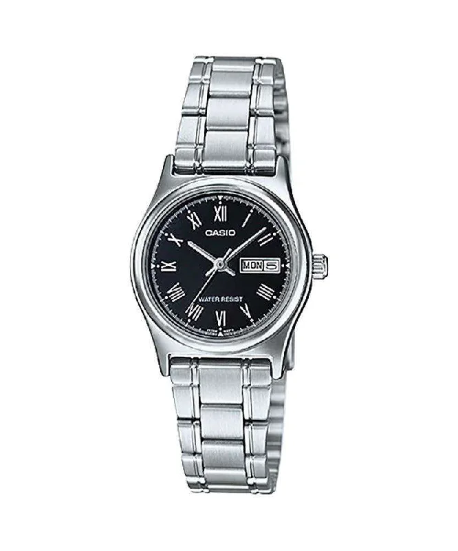 Casio LTP-V006D-1B Silver Stainless Steel Strap Watch for Women