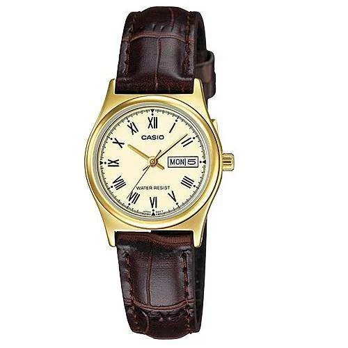 Casio LTP-V006GL-9B Brown Leather Strap Watch for Women