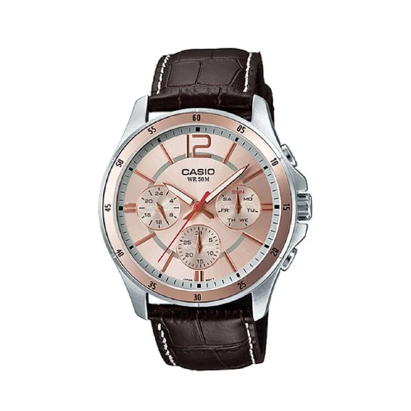 Casio MTP-1374L-9AVDF Brown Leather Strap Watch for Men