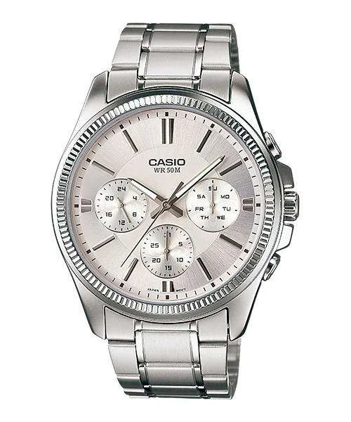 Casio MTP-1375D-7A Silver Stainless Watch for Men