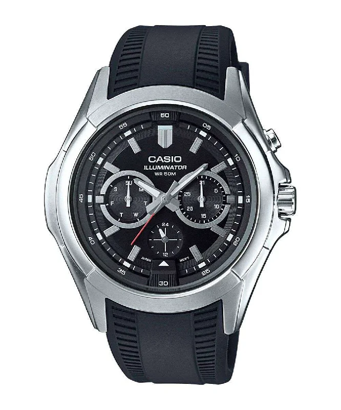 Casio MTP-E204-1A Super Illuminator Resin Strap Watch