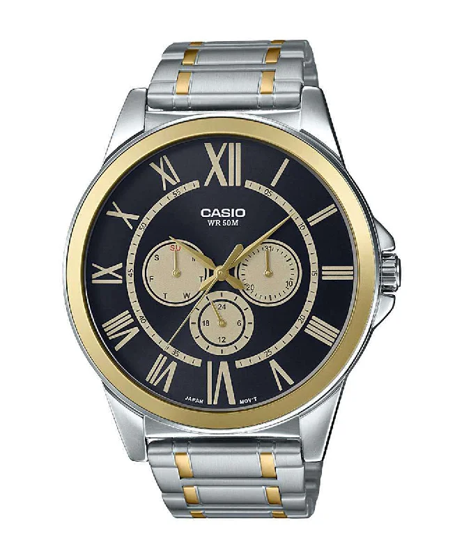 Casio MTP-E318SG-1BVDF Two Tone Silver Watch for Men