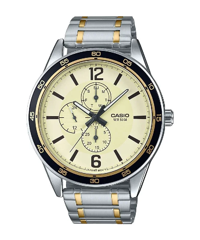 Casio MTP-E319SG-9BVDF Two Tone Silver Stainless Watch for Men